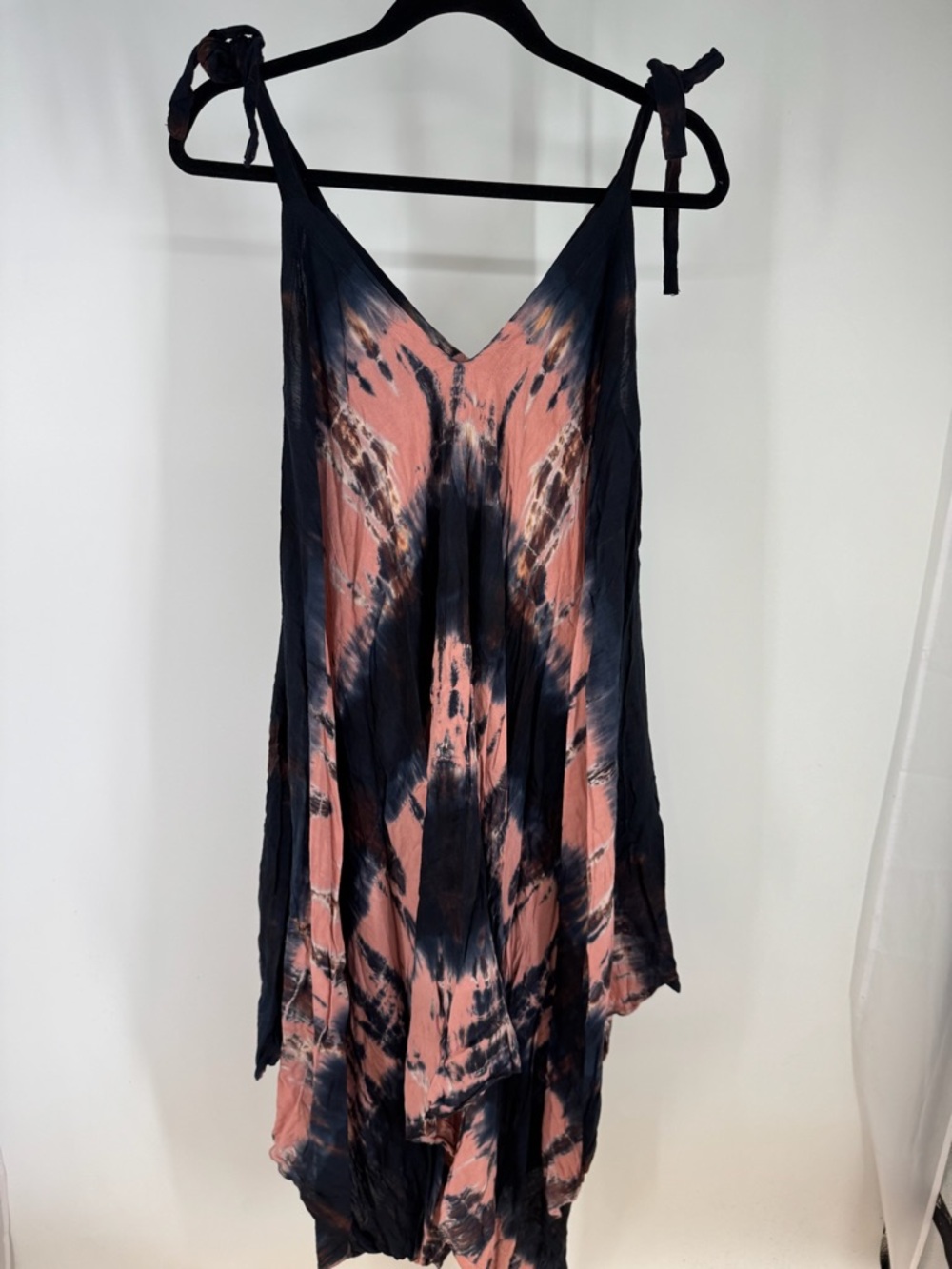 Chantique Boho Hankercheif Hippie  Shoulder Tie V Neck Tie-Dye Maxi Dress